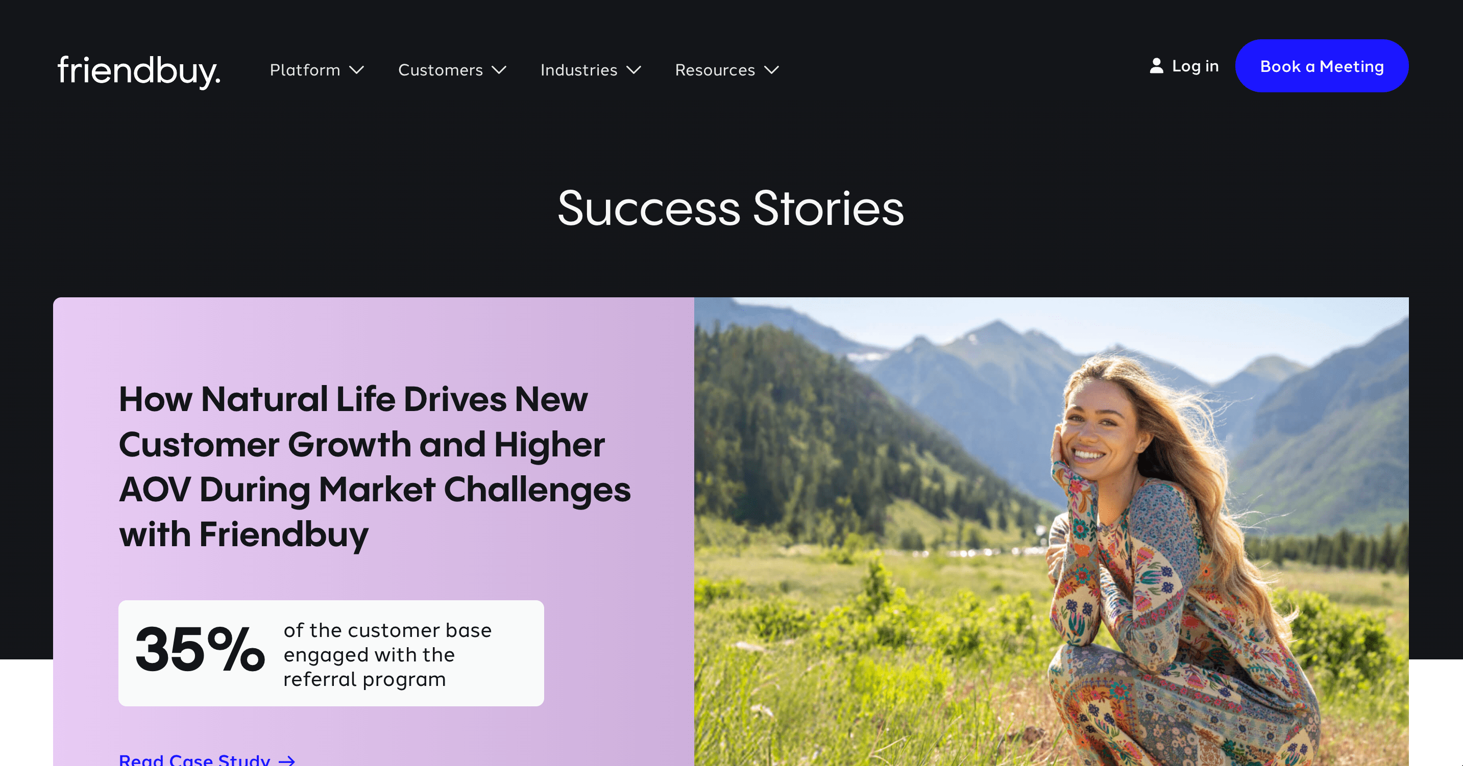 Screenshot of Friendbuy success stories